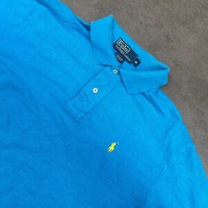 Polo Ralph Lauren Blue Classic Fit‎ Polo Shirt Embroidered Logo Mens Size M